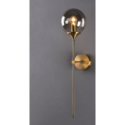 Modern Glass Wall Lamp Creative Golden Sconces Round Nordic Lighting Fixture Home Bedside Living Room Kitchen Decoration Lights