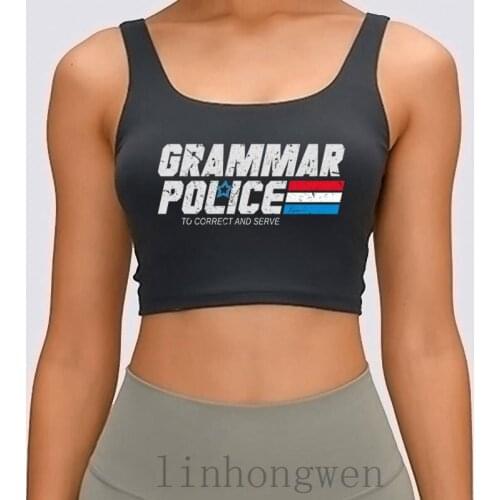 Teacher Grammar Women Tank Top New Fashion Designs Outfit Summer Style Round Neck Pictures Anti-Wrinkle Crop Top