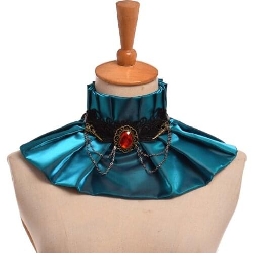 Victorian Queen Costume Collar Decor Lady Fantasy Ruby Lolita Gothic Collar Punk Neck Charm Cosplay Accessory