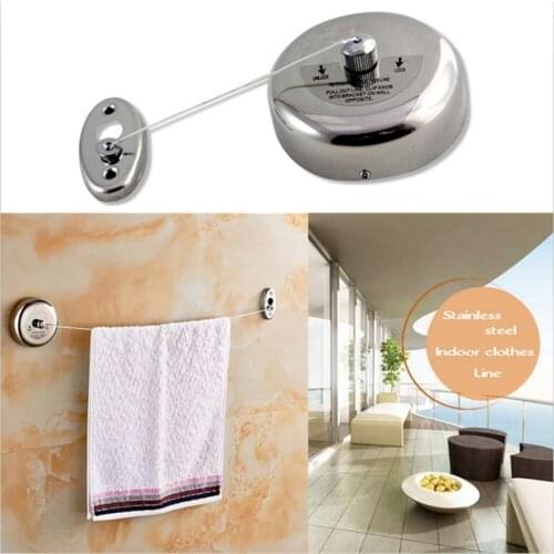 Indoor 2.5m Stainless Steel Retractable Clotheslines for Bedroom Bathroom Hotel