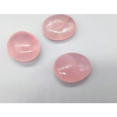 High Quality Crystal Natural Pink Crystal Rough Stone Ornaments Handle Pieces To Play With Energy Stone Oval 1pcs
