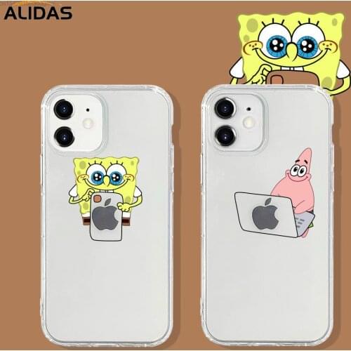 Cartoon Funny Clear Y2k Phone Case Cover For IPhone 12 11 Pro Max Xs X Xr 7 8 6 6s Plus Se 2020 Bobs Patrick Sponges Star 90s