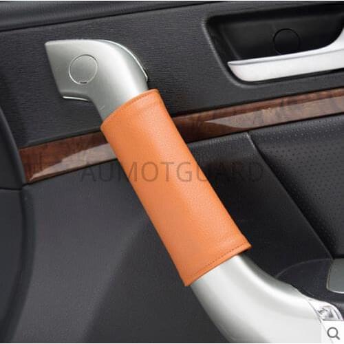Car Door Inner Handle Protective Leather Cover Door Handle Leather Case Car Decoration Interior Upgrades