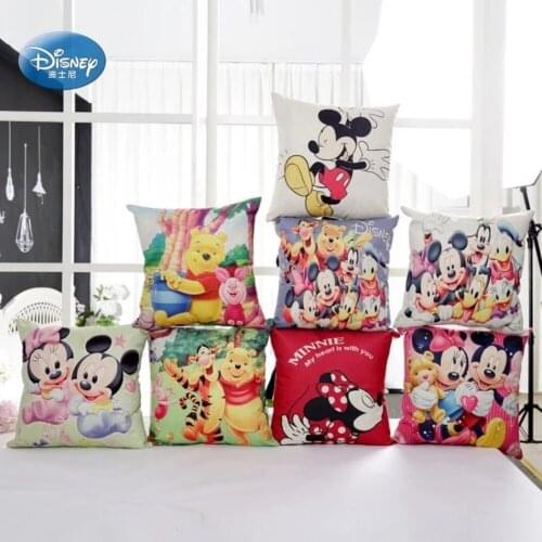 Disney Cartoon Mickey Minnie Mouse Princess Decorative/nap Pillow Cases Cover 1Pcs Pillowsham Cushion Cover for Children 45x45cm