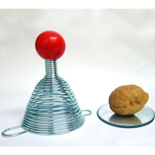 Creative Spring Nut Cracker Metal Stainless Steel Plastic Walnut Nut Cracker Opener with Spiral Spring Portable Kitchen Tool