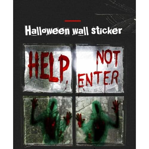 2 PCS Vampire Horror Zombie Sticker Poster Decoration For Haunted House Halloween Party Wall Sticker Giant Bloody Window