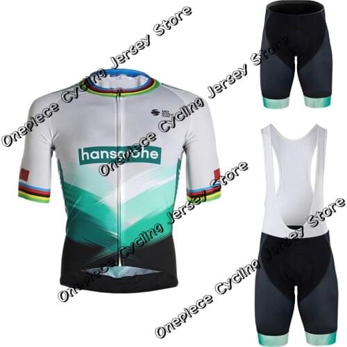 2021 Boraful Hansgrohe Mens Summer Cycling Jersey Set World Champion Short Sleeve Racing Cycling Wear Bib Maillot Ropa Ciclismo