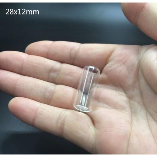 28x12mm open tube jars glass globe bubble findings glass bottle diy glass vail craft bracelet necklace pandent glass dome 200pcs
