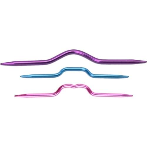 3Pcs Knitting Needles Pins Crochet Hooks Sewing Stitch Knit Tools Aluminum DIY Crooked Twist Curved needle Craft DIY Tool