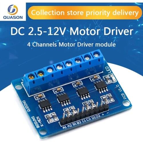 4CH 4 Channel HG7881 Chip H-bridge DC 2.5-12V Stepper Motor Driver Module Controller PCB Board 4 Way 2 Phase for Arduino