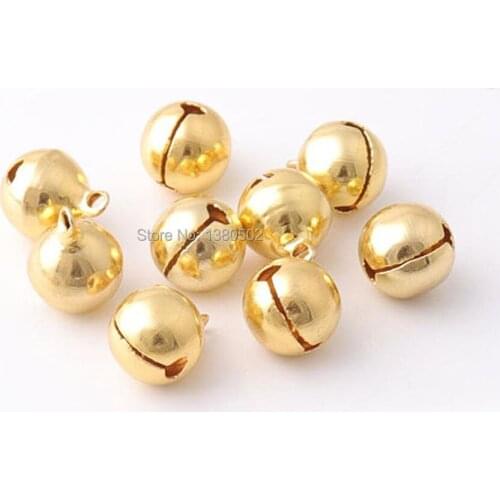 50pcs/lot 11mm Gold color Alloy Top Quality Jingle bell Loose Beads DIY Jewelry Christmas Decoration