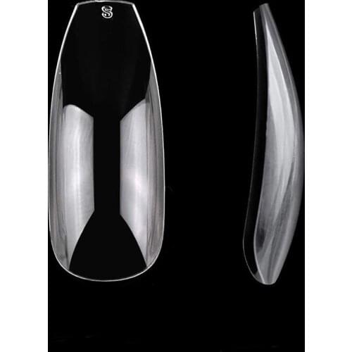 500Pcs Ballerina Nail Tips Full Cover Coffin Nails Clear Press on Nails Acrylic Nail Tips False Nails Fake Nails with Bag