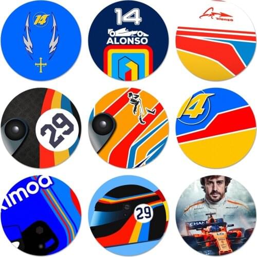 58mm Fernando Alonso racing Icons Pins Badge Decoration Brooches Metal Badges For Backpack Decoration