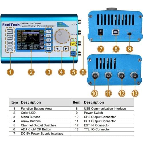 60MHZ DDS Arbitrary Waveform Dual Channel Signal Generator Sinewave Squarewave