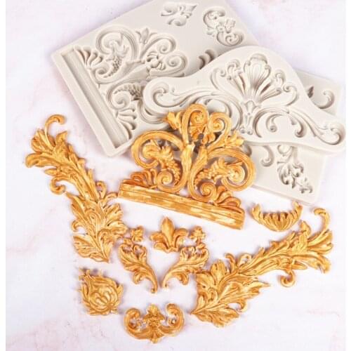 European-Style Chocolate Cake Mould Cake Tools Silicone Mold Leaves Relief Flourish Pattern Mold Baking Jelly Tools Kitchen Tool