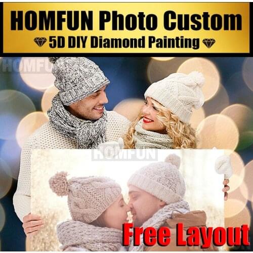 HOMFUN Photos Custom Make Your Own Diamond Painting Full Drill Diamond 5D Rhinestone DIY Painting embroidery Cross Stitch