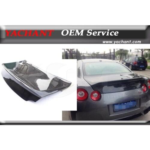 Glossy Finished Carbon Fiber Tailgate Rear Trunk Boot lid Fit For 2008-2015 R35 GTR GTR35 CBA DBA RZ Style Rear Trunk Bootlid
