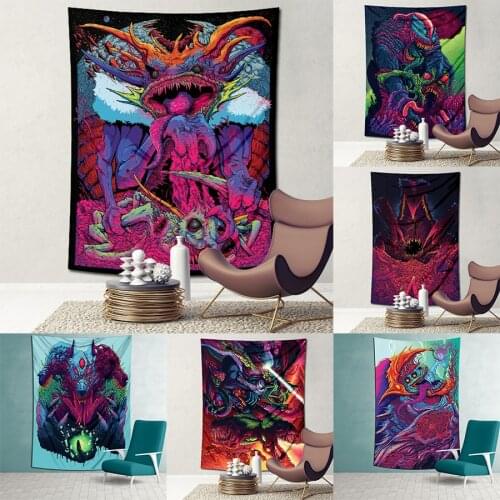 Mandala Tapestry Wall Hanging Witchcraft Hippie Beach Throw Rug Carpet Monster Tapestries Bohemian Home Art Psychedelic Decor