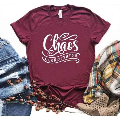 Chaos Coordinator mom life Print Women Tshirts Cotton Casual Funny t Shirt For Lady Yong Girl Top Tee 6 Color NA-994