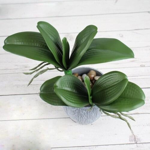 Artificial Butterfly Orchid Flowers Leaves Green Plants Home Decor Fake Leaves Wedding Living Room Table Decoration Accessories