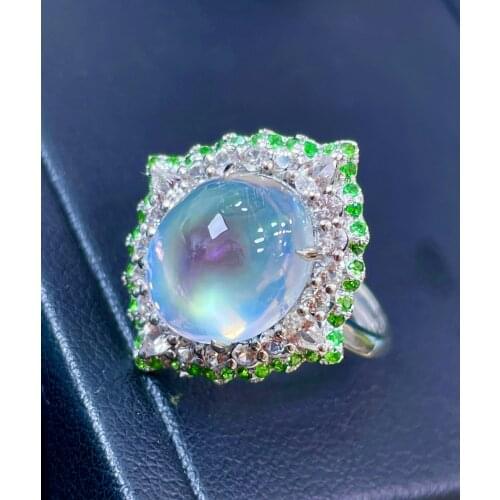 LR712 Moonstone Rings Fine Jewelry 18K Gold AU750 100% Natural Moonstone Gemstone 4.65ct Females Rings for Women Fine Rings