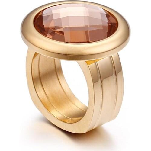 Fashion Crystal Rings Stainless Steel Imitation Pearls Ring for Woman Girl Charm Trendy Jewelry