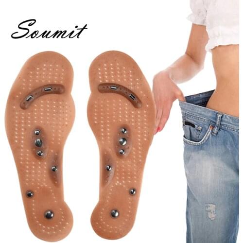 Soumit Magnetic Therapy Massage Insoles for Men Women Weight Loss Promote Blood Circulation Foot Magnet Health Care Shoe Pads