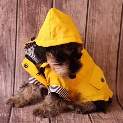 Hot Pet Dog Coat Fashion Hooded Zipper Waterproof Raincoat Warm Windproof Jacket Pet Raincoat Thicken Coat Pet Coat Pet Clothing