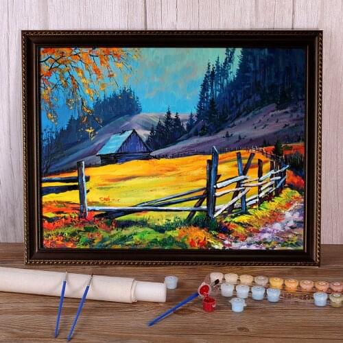 Landscape Autumn DIY Painting By Numbers Kit Acrylic Paints 40*50 Picture By Numbers Photo Decoration For Wholesale