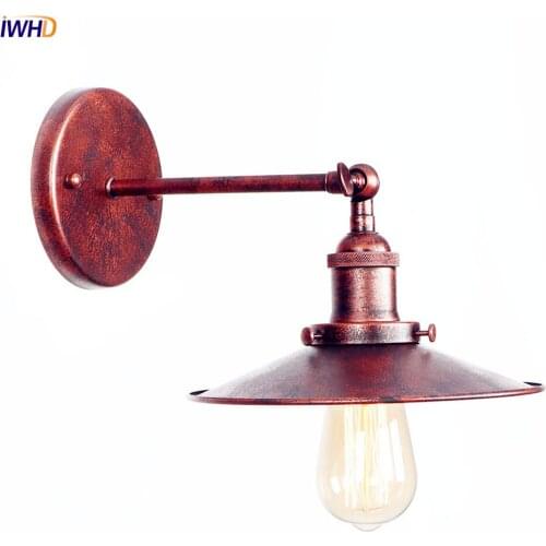 IWHD Antique Rust Vintage Wall Lamps Bedroom Stair Bathroom Edison Industrial Wall Light Sconces Home Indoor Lighting Lumianrie
