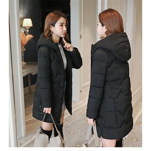 2020 New Winter Jacket Women Hooded Coat Causal Long Thick Warm Parkas Zipper Down Cotton Padded Jacket Female Outerwear R1134