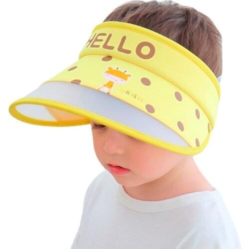 New Cartoon Baby Boys Sun Hats Baby Girls Summer Beach Caps Kids Empty Top Hat with Cute Childrens Outdoor Cap