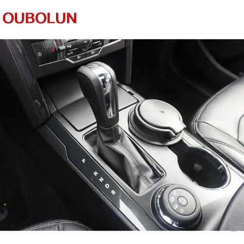 OUBOLUN ABS Special Paint interior Console Gear Shift Storage Box Cover Trim 2pcs For Ford Explorer 2016 2017 LHD