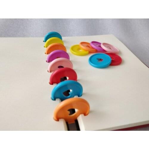 15PCS 24mm Colorful Heart Binder Rings Mushroom Hole Loose Leaf Ring Round Binding Plastic Disc Buckle Hoop DIY Binder Notebook
