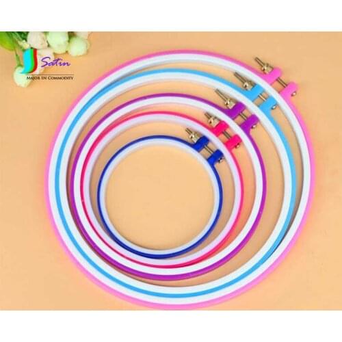 Plastic Round Cross Stitch Embroidery Frames Tool 5pcs/lot S0256H 12CM/15CM/19CM/24CM/29CM