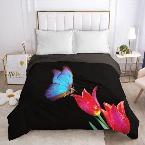 Butterfly Duvet cover Quilt/Blanket/Comfortable Case Double King Bedding 140x200 240x220 200x200 for Home flower