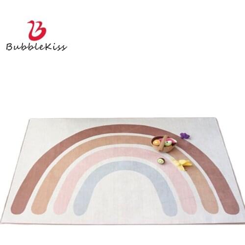 Bubble Kiss Soft And Skin-Friendly Babys Crawling Carpet Simple Rainbow Pattern Design Home Childrens Room Play Floor Rugs New