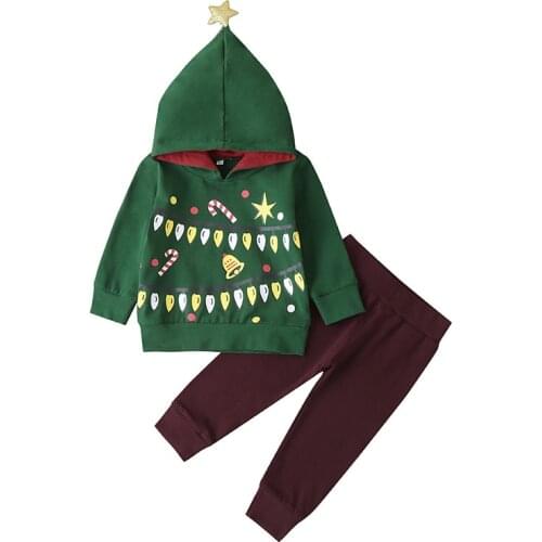 Christmas Baby Boys Sets Hoodies + Pant Toddler Girls Clothes Cotton Blend Kids Clothes Childrens Outfit Fall Winter