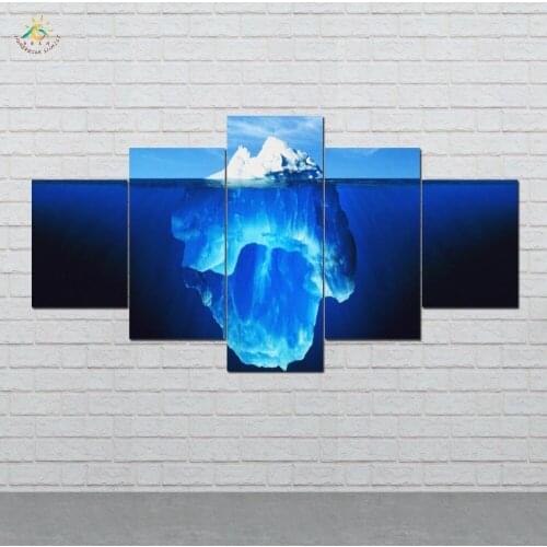 Iceberg Blue Light Dearm Wall Art HD Prints Canvas Art Painting Modular Picture And Poster Canvas Painting Decor Home 5 Pieces