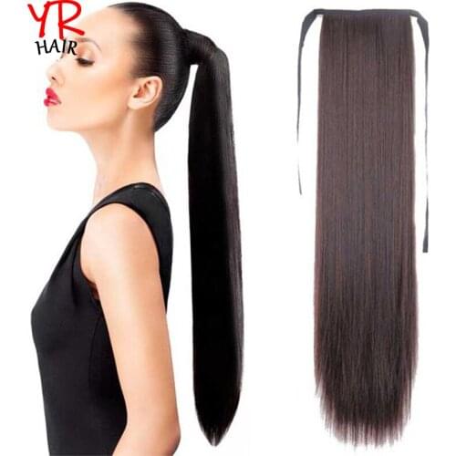 Long Straight Wrap Clip in Ponytail Hair Extension Heat-resistant Synthetic Ponytail Wig Daily Wear Womens Extra Long Ponytail