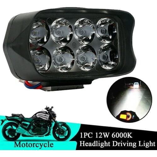 LED Motorcycle Driving Lamp Waterproof Reflector Car LED Headlight 8 Beads LED Light 6000K Bulbs 80*50mm