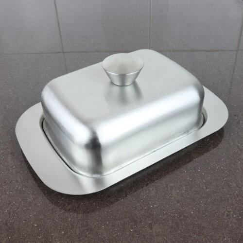Butter Dish Stainless Steel Tray with Metal Lid for Butter Kitchen