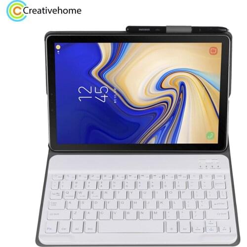 Bluetooth Ultra-thin Detachable Bluetooth Keyboard Leather Protective Case for Samsung Galaxy Tab S5e T720 with Pen Slot Holder