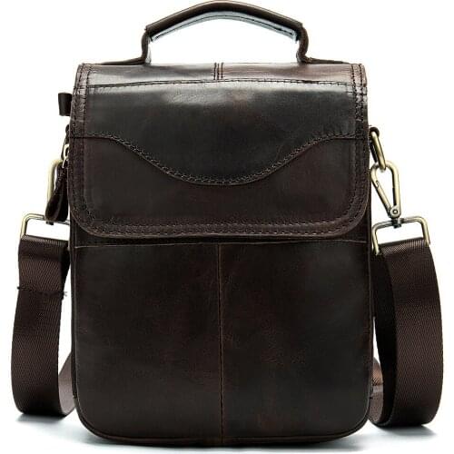 Vintage Ture Cowhide Leather Flaps Soft Handbag Business Casual Messenger Bag European Style Single Shoulder Bags (MLT8558)