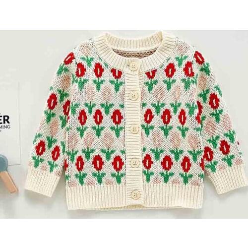 Baby Knitted Sweaters Autumn Infant Long Sleeve Flowers Knit Cardigan Sweaters Jacket Coat Toddler Girls Clothes Baby Sweater