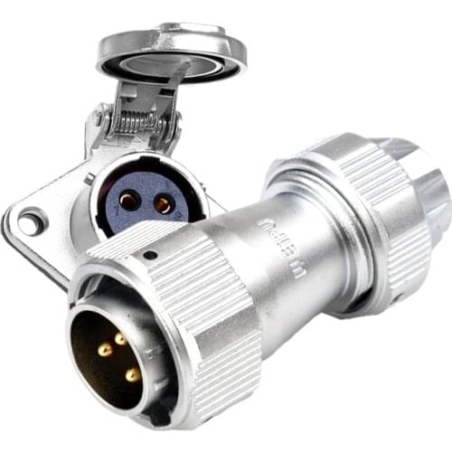 WEIPU WY20 TE/ZG M20 Solder IP67 Waterproof Aviation Connector Flip Cap Panel Mount Electric Power Adapter 2 3 4 5 7 9 12 15 Pin