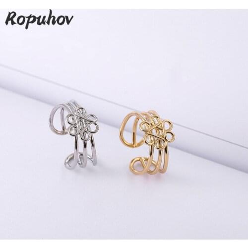 ROPUHOV 2021 Jewery Trendy Korean Japanese Style Irregular Geometry Surrounds Gold Silver Fashion Ring Accessories Women