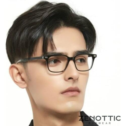 ZENOTTIC Anti Blue Light Blocking Glasses Frame Men Square Optical Computer Gaming Eyewear Frame Myopia Prescription Eyeglasses