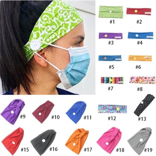 DUOJIAOYAN New Color mask hair band with button Multifunction Fashion hair accessories Prevent tight ears Women elastic headband