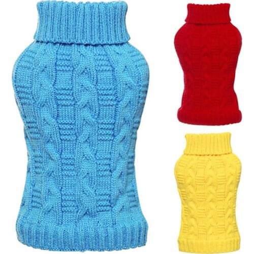 Dog Cat Sweater Warm Pet Clothes Winter Turtleneck Knitted Cat Puppy Clothes Costume For Small Dog Chihuahua Outfit Vest Pet Cos